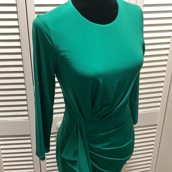 NEVER WORN! Side-Ruffle Ruched Dress - Picture 2 of 5